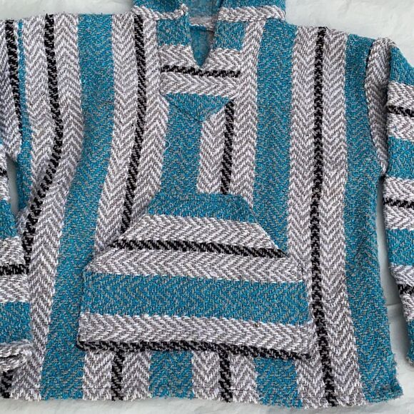 Hippie hooded drug rug pullover jacket size Small - Picture 4 of 6